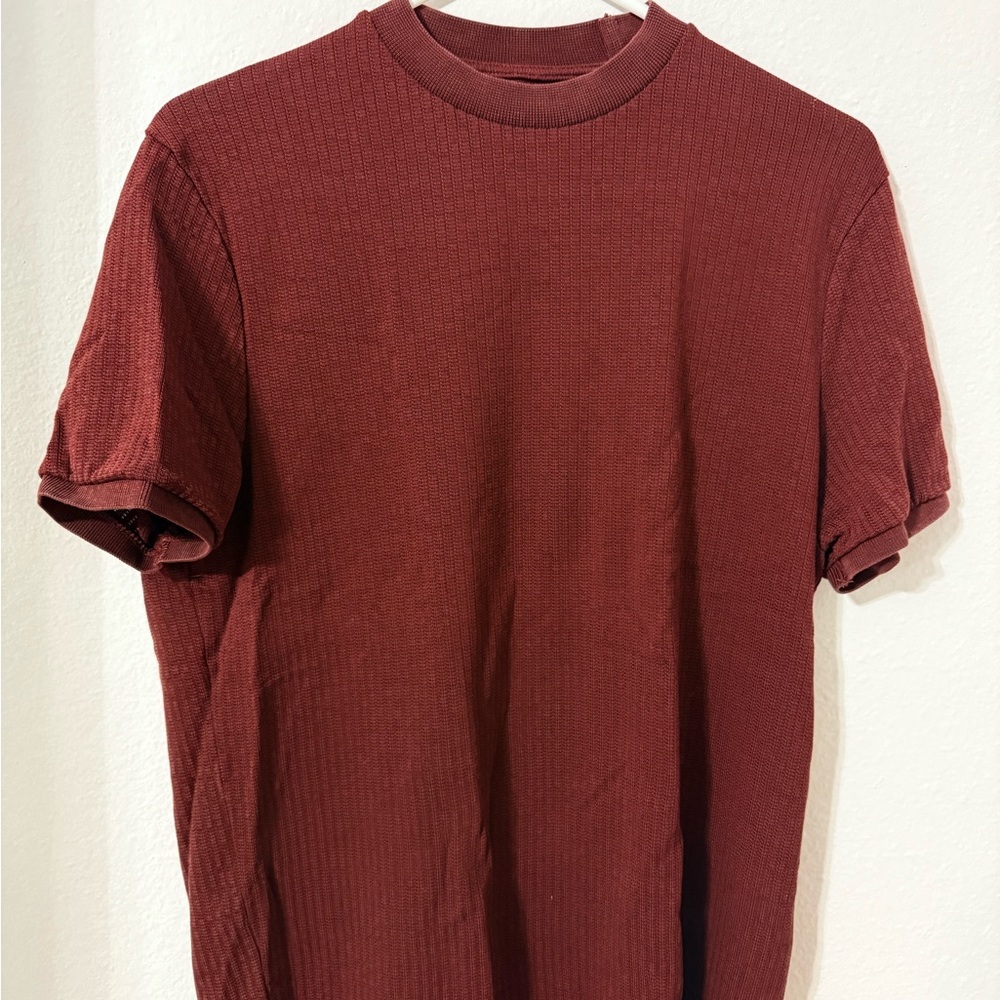 Zara burgundy, Short Sleeve Tee mesh shirt